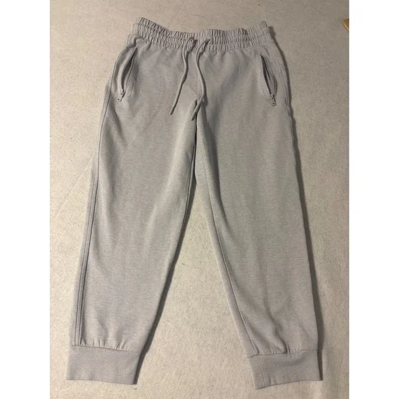 Old Navy Active Dynamic Fleece Joggers Gray Petite M Zipper Pockets Sweatpants - Picture 1 of 9